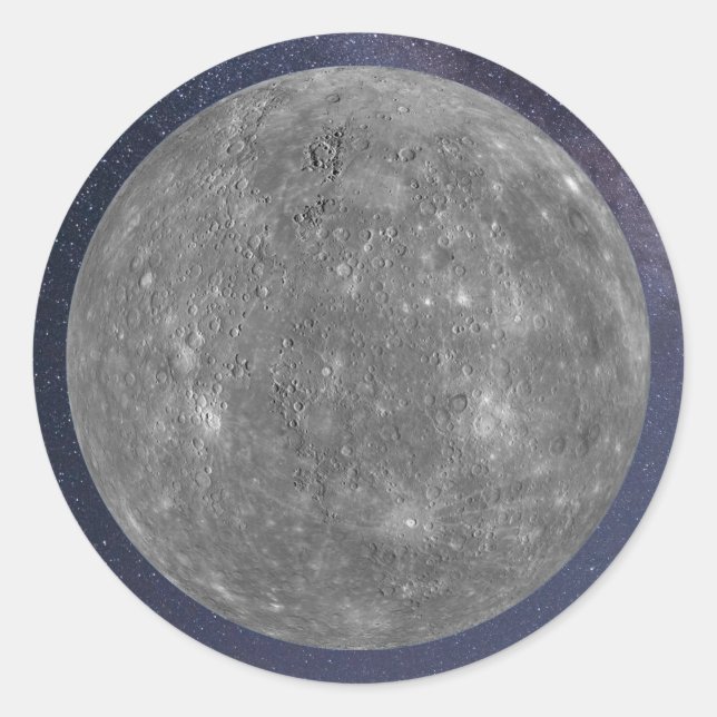 Planet Mercury Classic Round Sticker (Front)