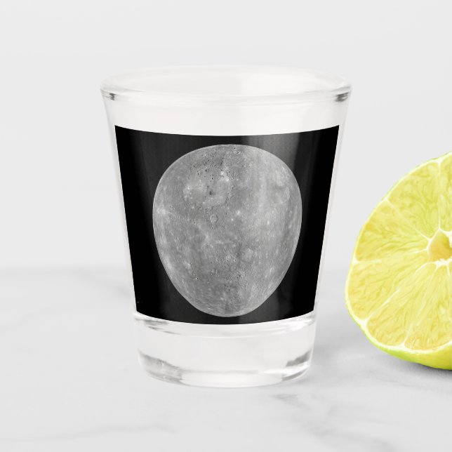 Planet Mercury Shot Glass (Front)