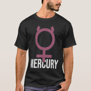 Planet Mercury Text Planetary Symbol Winged Helm T-Shirt