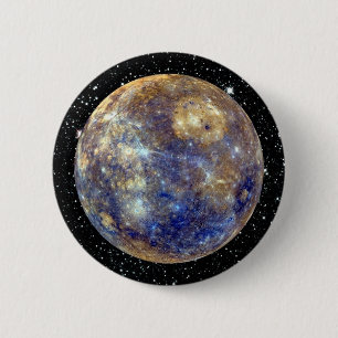PLANET MERCURY v.2 star background (solar system) 6 Cm Round Badge