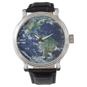 Planet Mother Earth Globe Geometric Grid World Art Watch