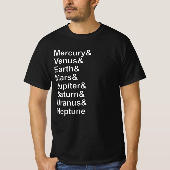 Planet Names Ampersand - Solar System Planets T-Shirt (Front)