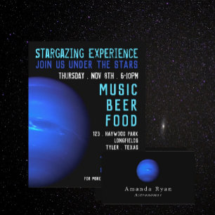 Planet Neptune, Planetarium Event Advertising Flyer