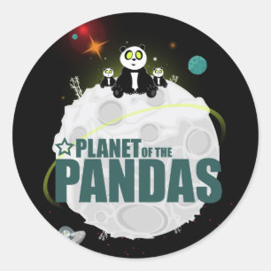 Planet Of The Pandas   Classic Round Sticker
