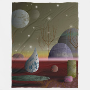 Planet Of The Shapes Large Fleece Blanket