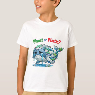 Planet or Plastic? Save the Ocean Whale. T-Shirt