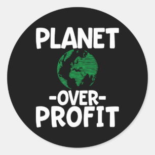 Planet Over Profit Classic Round Sticker