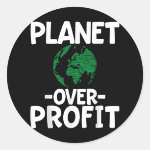 Planet Over Profit Classic Round Sticker