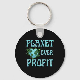 Planet Over Profit Climate Change Earth Day Global Key Ring