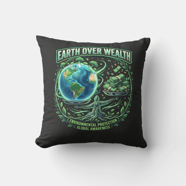 Planet Over Profit Cushion (Front)