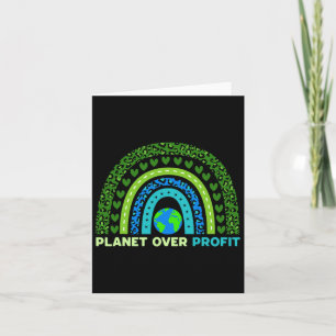 Planet Over Profit Earth Day Environmental Rainbow Card