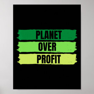Planet Over Profit Earth Day Vintage Poster