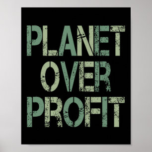 Planet Over Profit Earth Day Vintage  Poster
