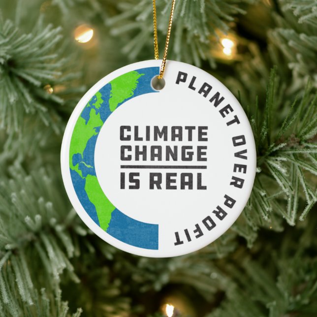 Planet Over Profit Global Warming Climate Change Ceramic Tree Decoration (Tree)
