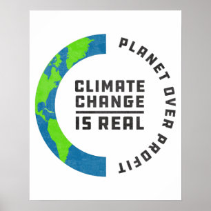 Planet Over Profit Global Warming Climate Change Poster