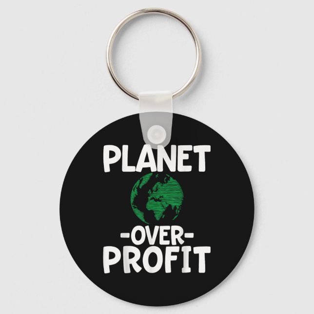 Planet Over Profit  Key Ring (Front)