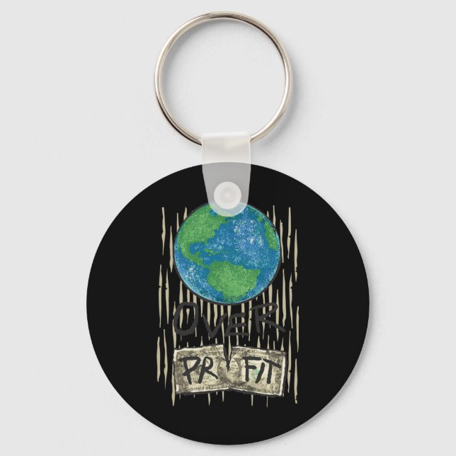 Planet Over Profit Shirt Nature Environmentalist C Key Ring (Front)