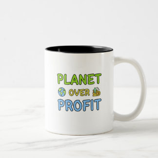Planet over Profit - Sustainability Two-Tone Coffe Coffee Mug