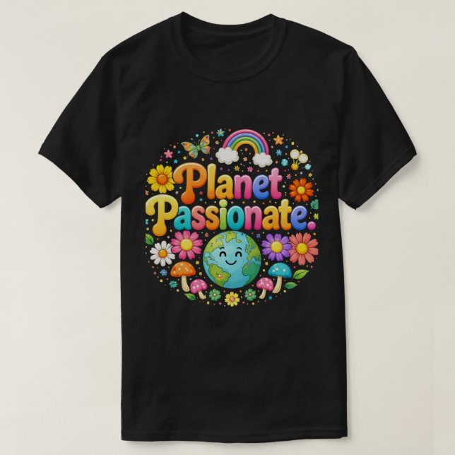 Planet Passionate Colourful Typography T-Shirt (Design Front)
