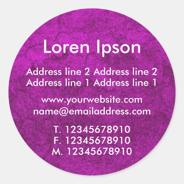 Planet Pink Business / Profile Classic Round Sticker (Front)