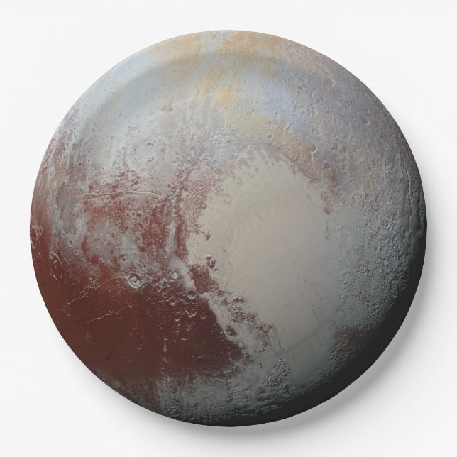 Planet Pluto Astronomy Disposable Paper Plates (Front)