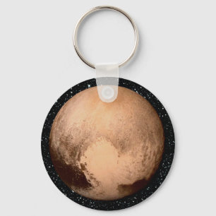 PLANET PLUTO HEART star background (solar system) Key Ring