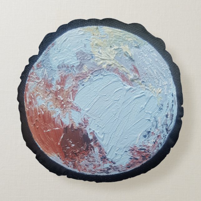 Planet Pluto Round Cushion (Front)