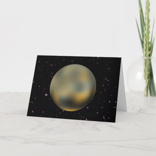 Planet Pluto Starry Sky Greeting Card (Front)