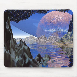 Planet-Rising Mouse Mat