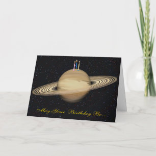 Planet Saturn Birthday Card