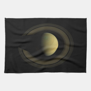 Planet Saturn Jewel of the Solar System Tea Towel