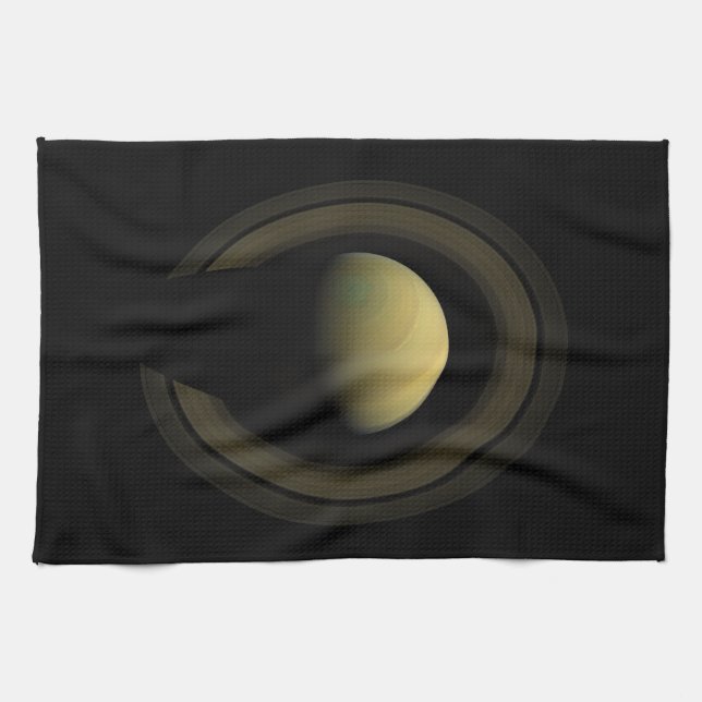Planet Saturn Jewel of the Solar System Tea Towel (Horizontal)