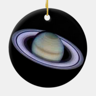 Planet Saturn Ornament. Ceramic Tree Decoration