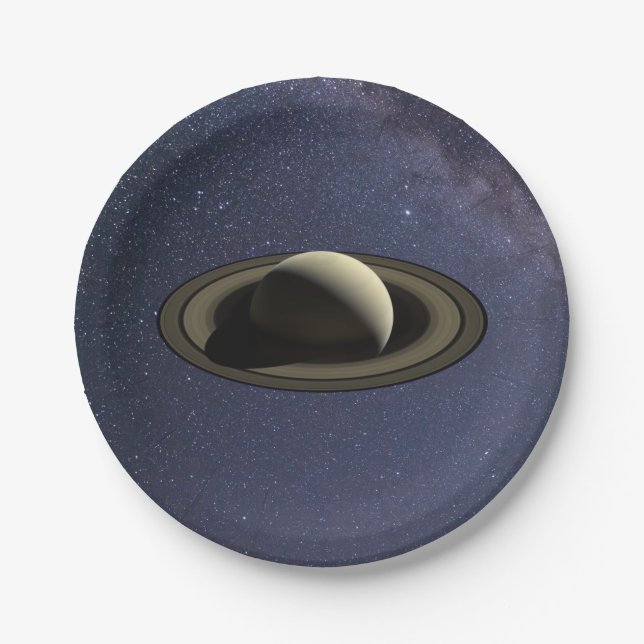 Planet Saturn Paper Plate (Front)