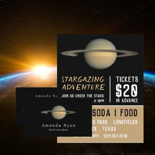 Planet Saturn, Planetarium Event Advertising Flyer (Creator Uploaded)