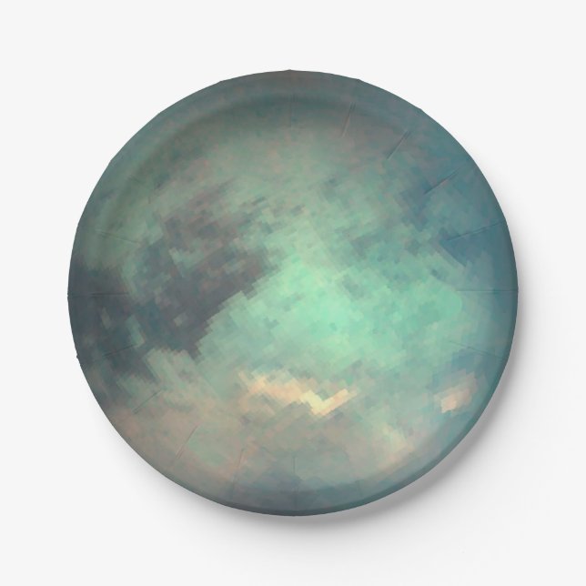 Planet Saturn’s Moon Titan Paper Plate (Front)