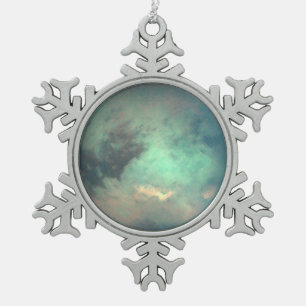Planet Saturn’s Moon Titan Snowflake Pewter Christmas Ornament