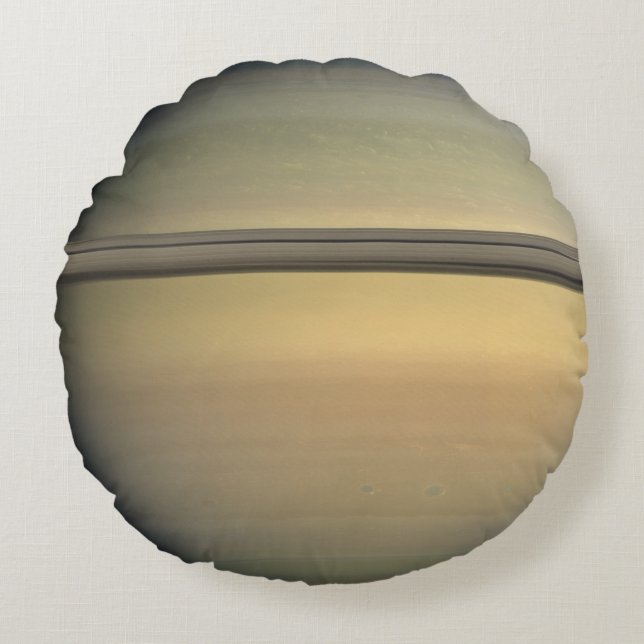Planet Saturn Space Solar System Rings Universe Round Cushion (Front)