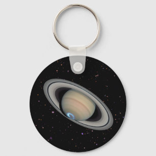 Planet Saturn Starry Sky Key Ring