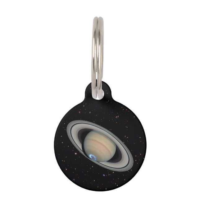 Planet Saturn Starry Sky Pet Tag (Front)