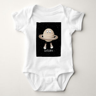 Planet Saturn & Stars Baby Bodysuit
