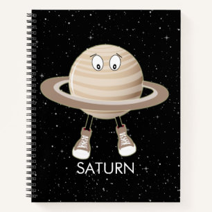 Planet Saturn & Stars Notebook