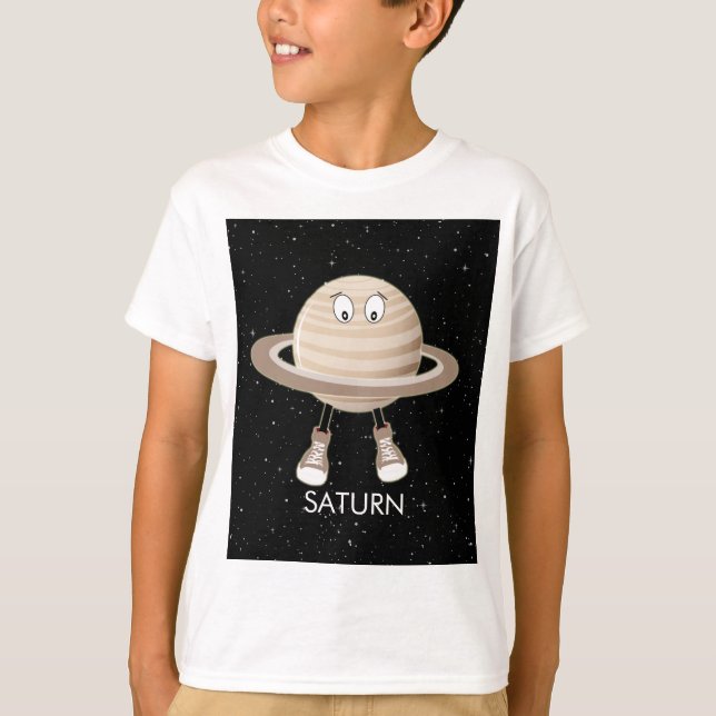 Planet Saturn & Stars T-Shirt (Front)