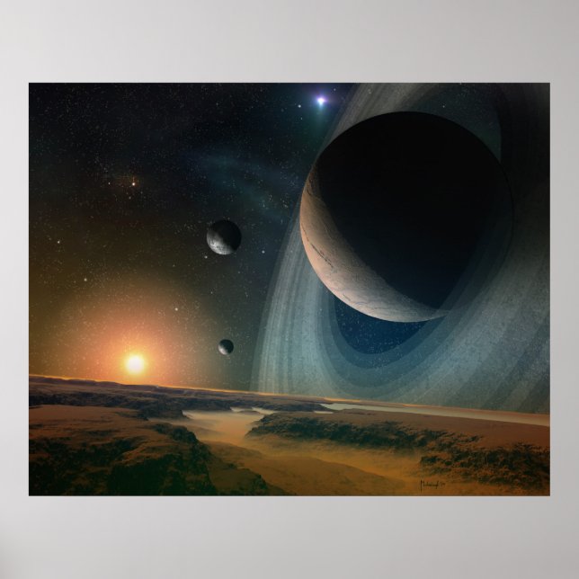 Planet scape - space art print (Front)