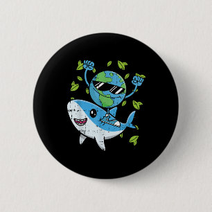 Planet Shark Earth Day Environmental Animal Conser 6 Cm Round Badge