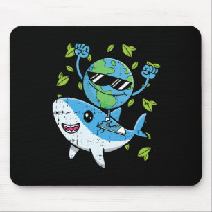 Planet Shark Earth Day Environmental Animal Conser Mouse Mat