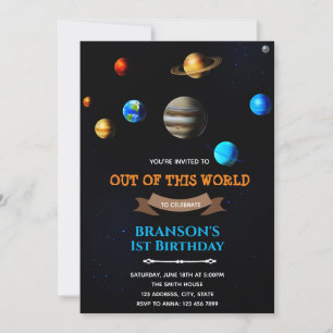 Planet space theme invitation
