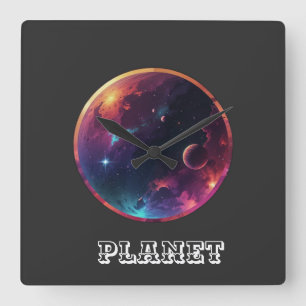 Planet Square Wall Clock