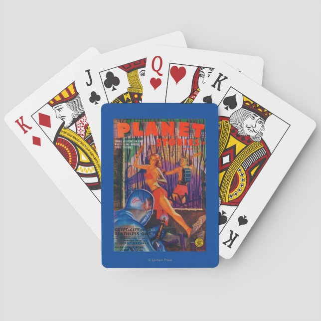 Planet Stories Magazine Cover 3 Playing Cards (Back)