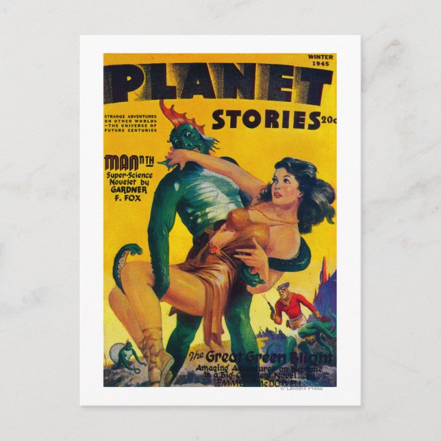Planet Stories Magazine Cover 4 Postcard (Front)